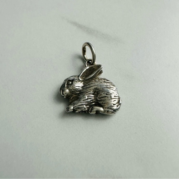 Jewelry - Vintage Sterling Silver Bunny Rabbit Charm | 3D Detailed Animal Pendant